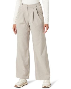 The Drop Standard Nancy Pleat Front Wide Leg Trouser - Natural