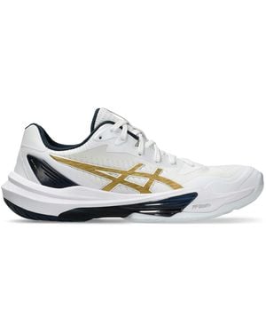Asics Sky Elite Ff 3 Netball Shoes S White/pure Gold 6.5 Uk