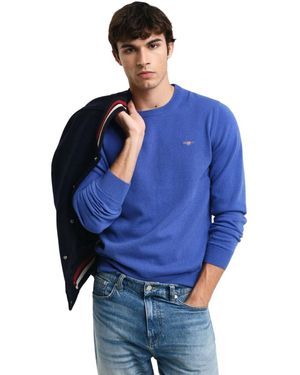 GANT Superfine Lambswool C-Neck Pullover - Blau