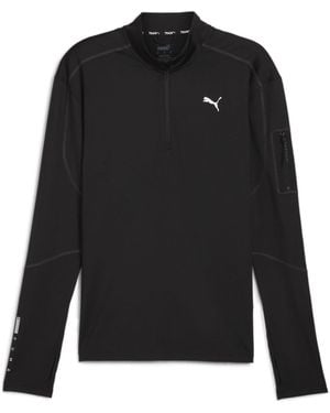 PUMA S Quarter Zip Performance Tracksuit Top Black L