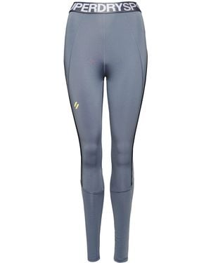 Superdry Train Branded Elastic Legging Hooded Sweatshirt - Blue