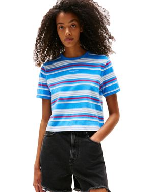 Tommy Hilfiger Graphic Tee mit Streifendesign - Blau