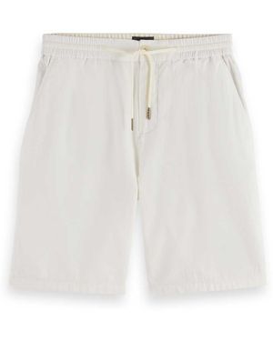 Scotch & Soda CORE-Fave-Cotton-Linen Twill Bermuda Shorts - Weiß