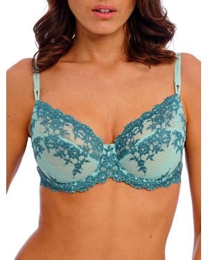Wacoal Embrace Lace Unlined Underwire Mid Coverage Bra - Blue