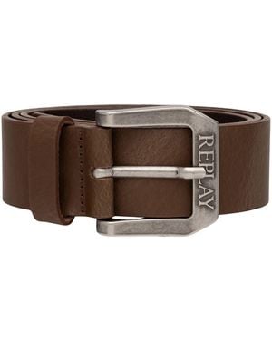 Replay Ceinture en cuir pour homme - Noir