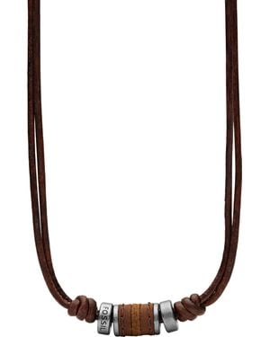 Fossil Halskette Für Männer Vintage Casual - Schwarz