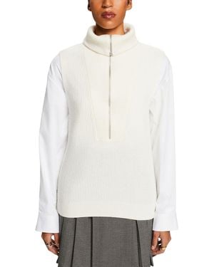 Esprit 123ee1i305 Pullover Jumper - White