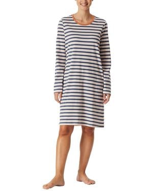 Schiesser Langarm weiche Baumwolle Bigshirt mit Taschen-Nightwear Nachthemd - Weiß