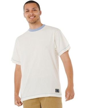 Rip Curl Aots Ty Williams Ringer Short Sleeve T-shirt L Beige - White