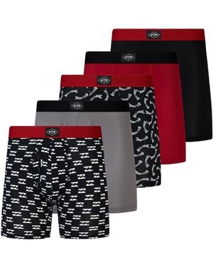 Billabong S Underwear 5 Pack Microfiber Performance Boxer Briefs For - Red