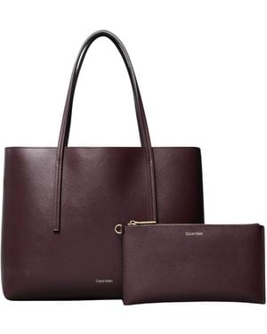 Calvin Klein Cabas Sac Small avec Pochette Amovible - Violet
