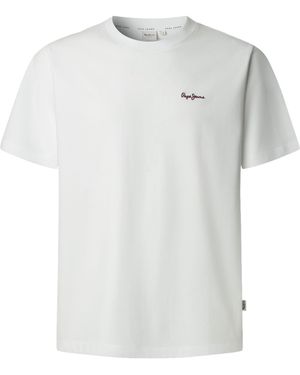 Pepe Jeans Connor Contrast T-shirt Voor - Wit