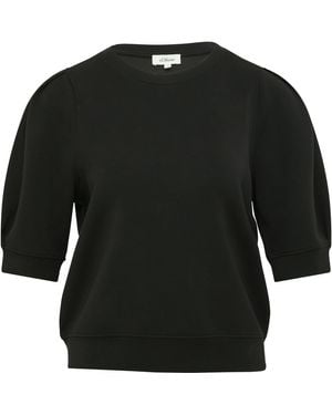 S.oliver Scuba Sweatshirt Kurzarm - Schwarz