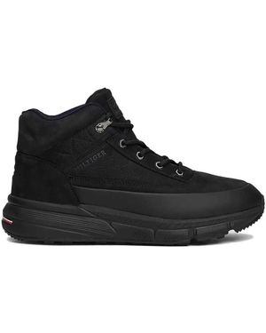 Tommy Hilfiger Bottes Warm Nubuck Hybrid en Cuir - Noir