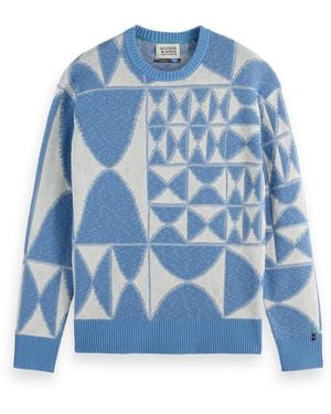 Scotch & Soda Textured Jacquard Crewneck - Blau