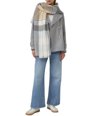 S.oliver Karierter Maxi-Schal aus Twill - Blau