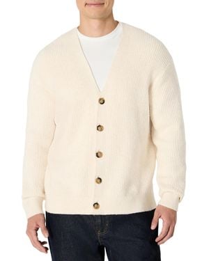 Amazon Essentials Men's (demi's Pick) Relaxed-fit Cotton Blend Cardigan, Oatmeal Heather, Xxl - Natural