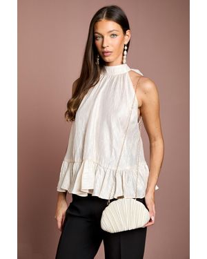 Coast Coral Ruched Satin Shell Shaped Clutch Bag - Natural