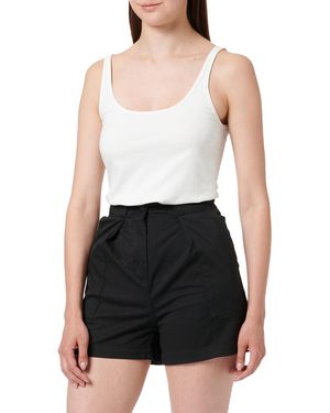 Timberland Solid Pleated Shorts Voor - Zwart