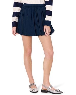 The Drop 's Lillie Bubble Hem Cotton Mini Skirt - Blue