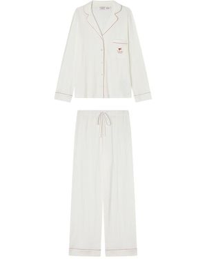 Women'secret Pijama Largo La Vecina Rubia Pyjama - Blanco