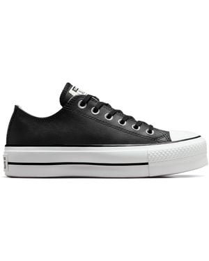 Converse Chuck Taylor All Star Lift Platform Leather Low Top - Black