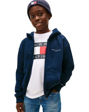 Tommy Hilfiger Mini Corp Zip Through Hoodie Ks0ks00726 Sudadera con Capucha con Cremallera - Azul