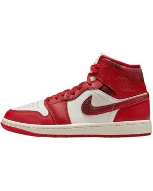 Nike Baskets WMNS Air Jordan 1 Mid pour - Rouge