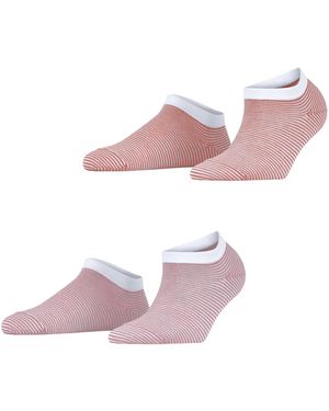 Esprit Korte Sokken Fine Stripe Multipack W Sn Katoen Kort Gedessineerd 2 Paar - Roze