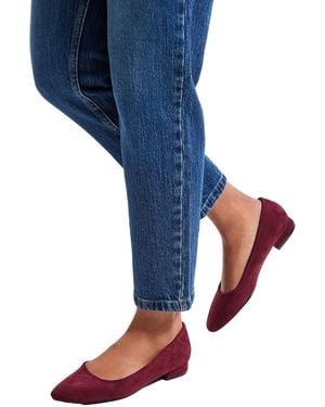 Dorothy Perkins Polly Faux Suede Low Block Heel Ballerinas - Blue