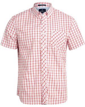 Ben Sherman Classic Fit Short Sleeve Button Down Woven Linen - Pink