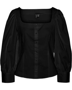 Vero Moda Damen Bluse VMSONJA - Langarm Bluse Mit Knopfleiste