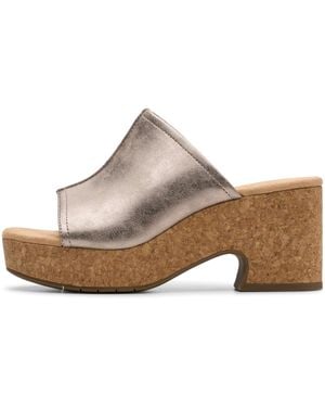 Clarks Nerisa Vine Cork Wedge Sandal - Black