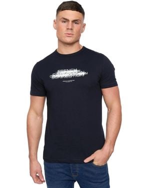 French Connection S Double Logo T-shirt M - Blue