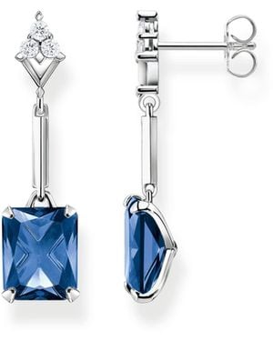 Thomas Sabo Ohrstecker in der Farbe Silber aus 925 Sterlingsilber mit Zirkonia - Blau