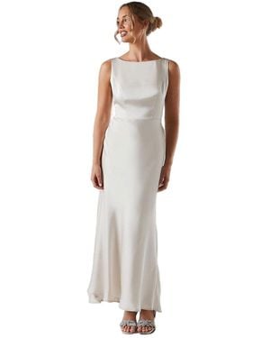 Coast Sleeveless Satin Bridesmaid Dress - White