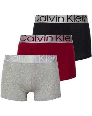 Calvin Klein 3er-Pack Boxershorts Trunk 3 PK mit Stretch - Rot