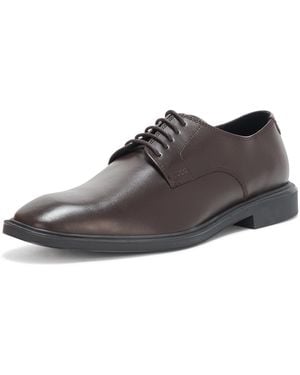 HUGO Brushed Leather Derby Dress Shoe Oxford - Brown