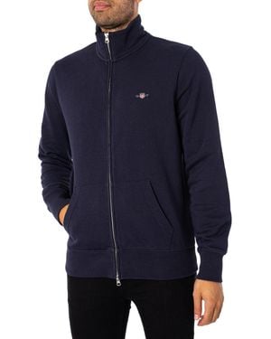 GANT REG SHIELD FULL ZIP SWEAT - Blu