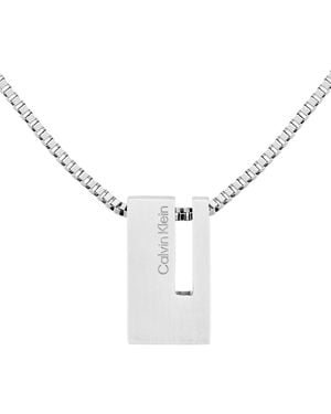 Calvin Klein Collar con Colgante para Hombre Colección CK EXPOSED de Acero Inoxidable - Metálico