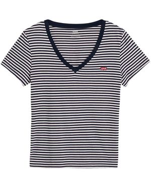 Levi's The Perfect T-shirt Met V-hals Voor - Blauw