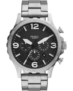 Fossil Nate Chronograph Stainless Steel Watch - Metallic