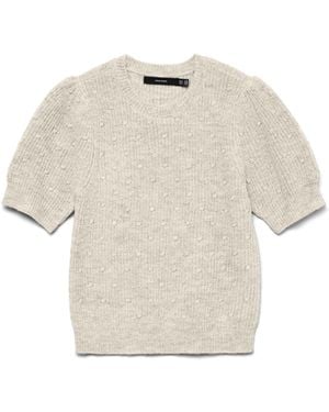 Vero Moda Vmgenius 2/4 O-neck Short Pullover Boo - White