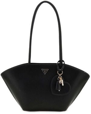 Guess Schoudertas Bolena Shoulder Satchel Bag Black Zwart