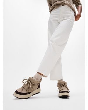 Fitflop F-mode W/resistant Biofleece Mesh Flatform Booties Ankle Boot - White