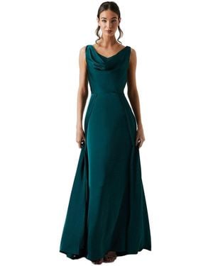 Coast Honoured Sleeveless Cowl Neck Satin Maxi Bridesmaid Dress - Green