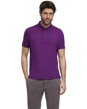 FALKE Polohemd Basic Polo Shirt Piqué M Pl Baumwolle weich hautfreundlich bequem sehr leicht 1 Stück - Lila