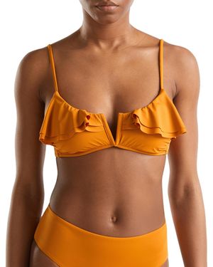 Benetton Bra 3p5h5r03u Bikini Top - Orange