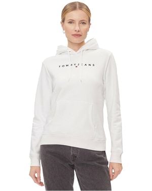Tommy Hilfiger Tjw Reg Linear Hoodie Dw0dw17324 Pullover Hoodie - White