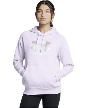 Under Armour Ua Rival Glitter Logo Hoodie For By Underarmour - White